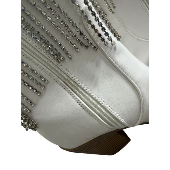 Berness‎ Cow Girl Boots Size 5.5 Pointed Toe Block Heel Rhinestone Fringe - Picture 8 of 11